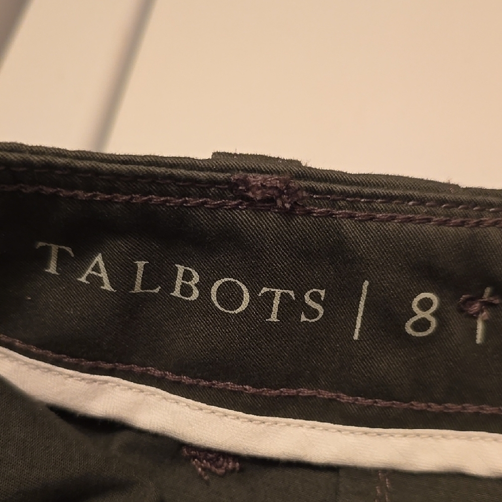 Talbots High Waist Cropped Olive Trousers 8 - Picture 2 of 5